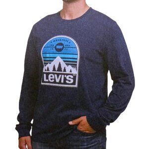 LEVI'S Men's Classic Fit Long Sleeve Graphic Logo T-Shirt. Plus Size XXXL